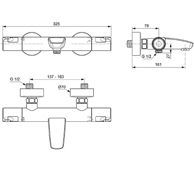 Смеситель для ванны термостатический Ideal Standard Ceratherm T50 A7223AA — 5