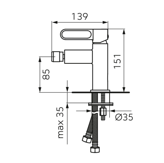 Смеситель для биде FDesign Zaffiro White FD1-ZFR-6-33