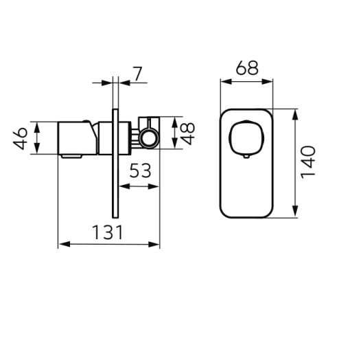 Baterie duș încastrată 1 cale (+ set instalare) FDesign Meandro FD1-MDR-7PA-11