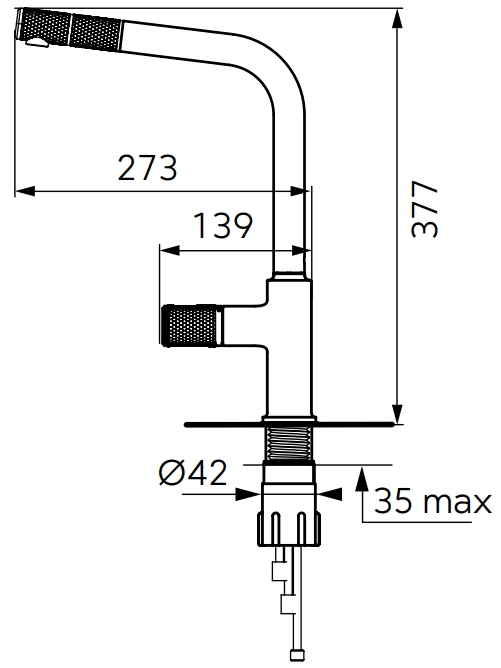 Смеситель кухонный с выдвижным изливом FDesign Ardesia FD1-ARD-8-25 — 4