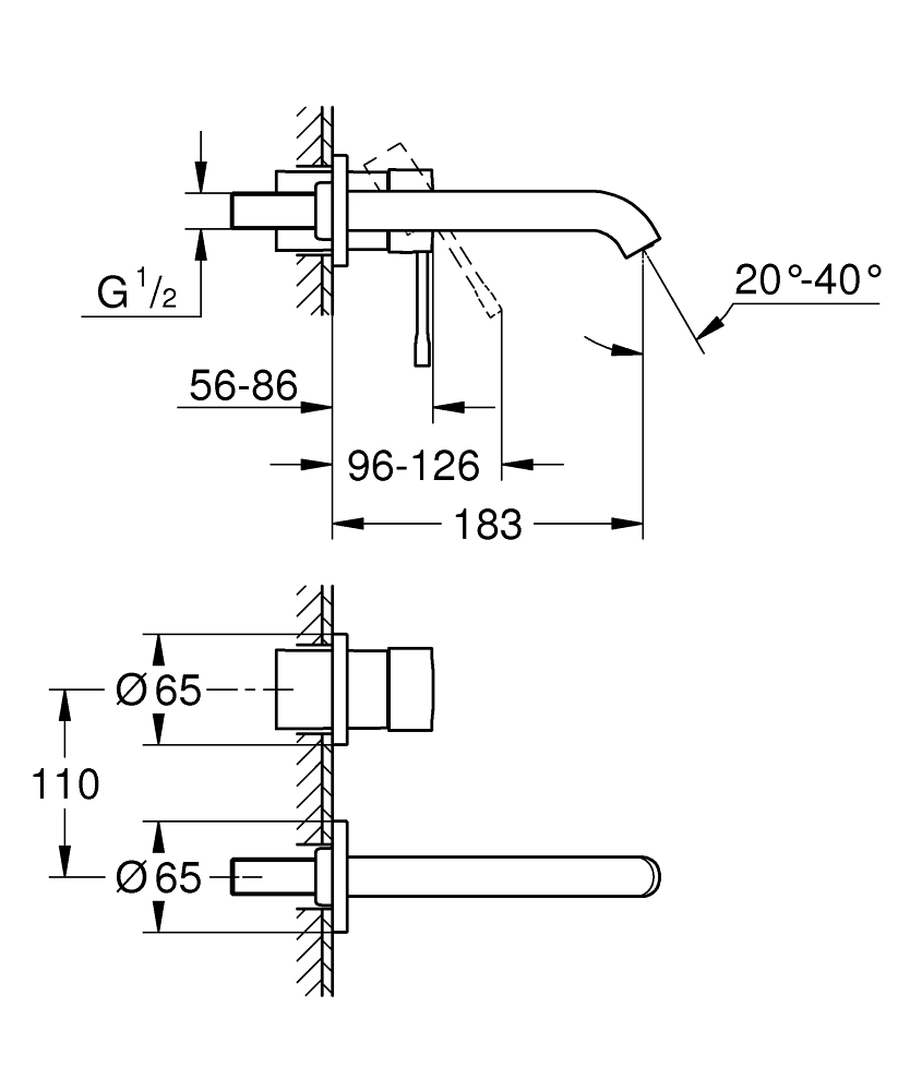 Смеситель встраиваемый для раковины Grohe Essence Supersteel 29192DC1 — 6