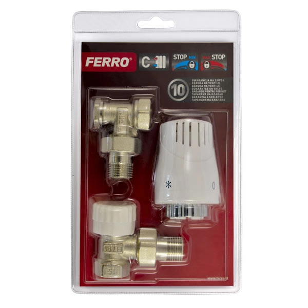 Комплект радиаторный с термоголовкой Ferro 1/2 ZTM02 — 2