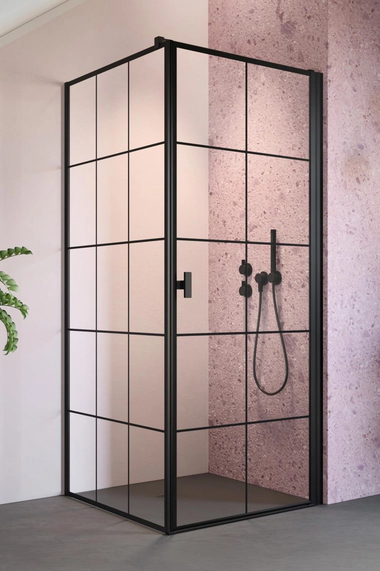 Cabina dus Radaway Nes 8 Black KDJ I Factory 90x90 h=200 Dreapta