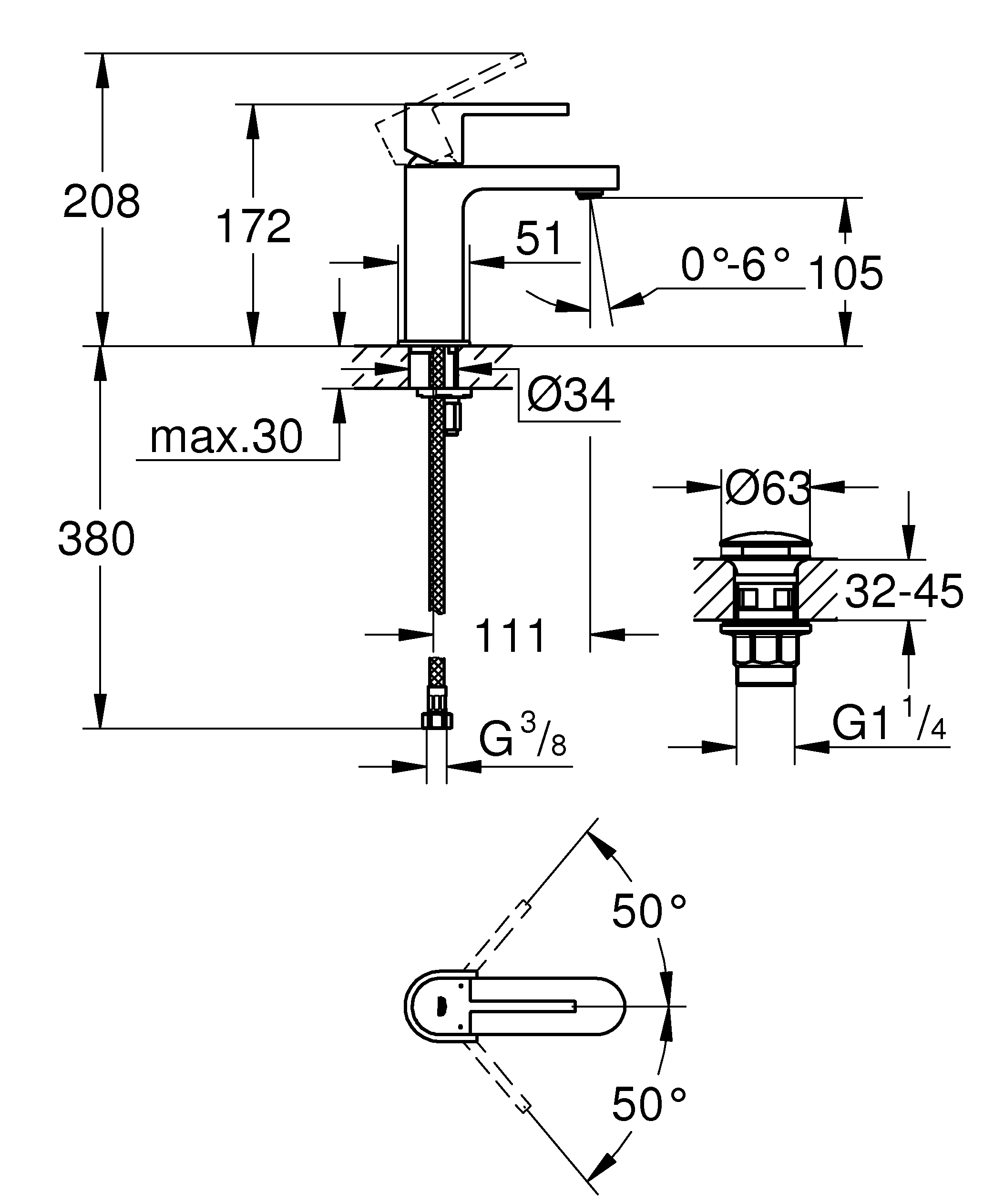 Baterie lavoar Grohe Plus S 33163003
