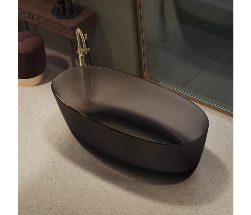 Cada SOLID SURFACE RIHO OVAL 175x80 Frosted Umber — 2