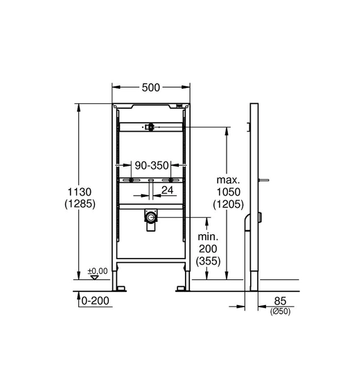 Инсталляция для подвесного писсуара Grohe Rapid SL (38517001) — 2