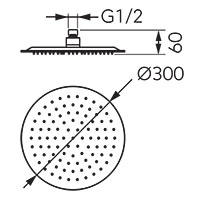 Pălărie duș Ferro 300x300 DSN07
