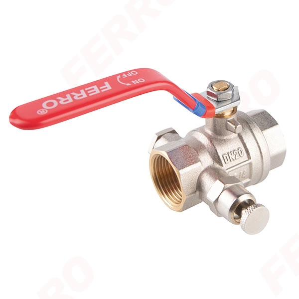 Robinet bila cu buton pentru aerisire si dop Ferro F-POWER 1/2″ FF KFPO1