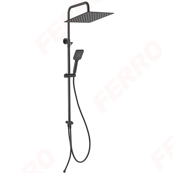 Bara dus set Ferro NP48 inox patrata negru
