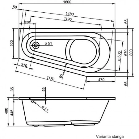 Cada acril Riho Delta 160x80 DR B068001005 — 8
