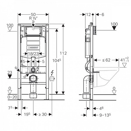 Инсталляция для подвесного унитаза GEBERIT Duofix Sigma 111.300.00.5 — 2