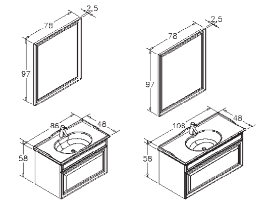 Oglinda ORKA Design 78x97 Antracite — 2
