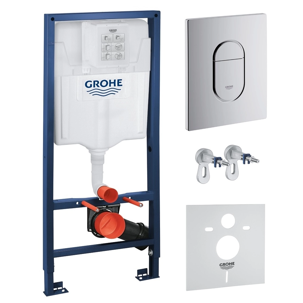 Инсталляция для подвесного унитаза Grohe (38929000) + клавиша овальная