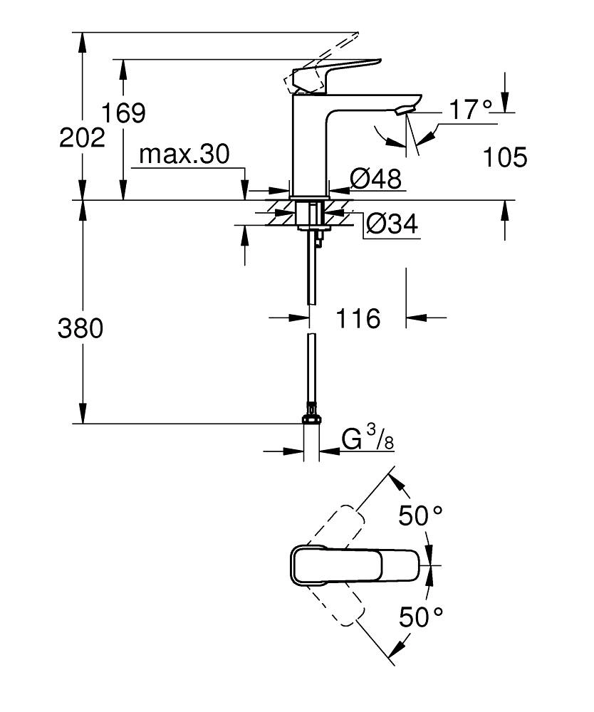 Baterie lavoar Grohe Cubeo M 1017550000
