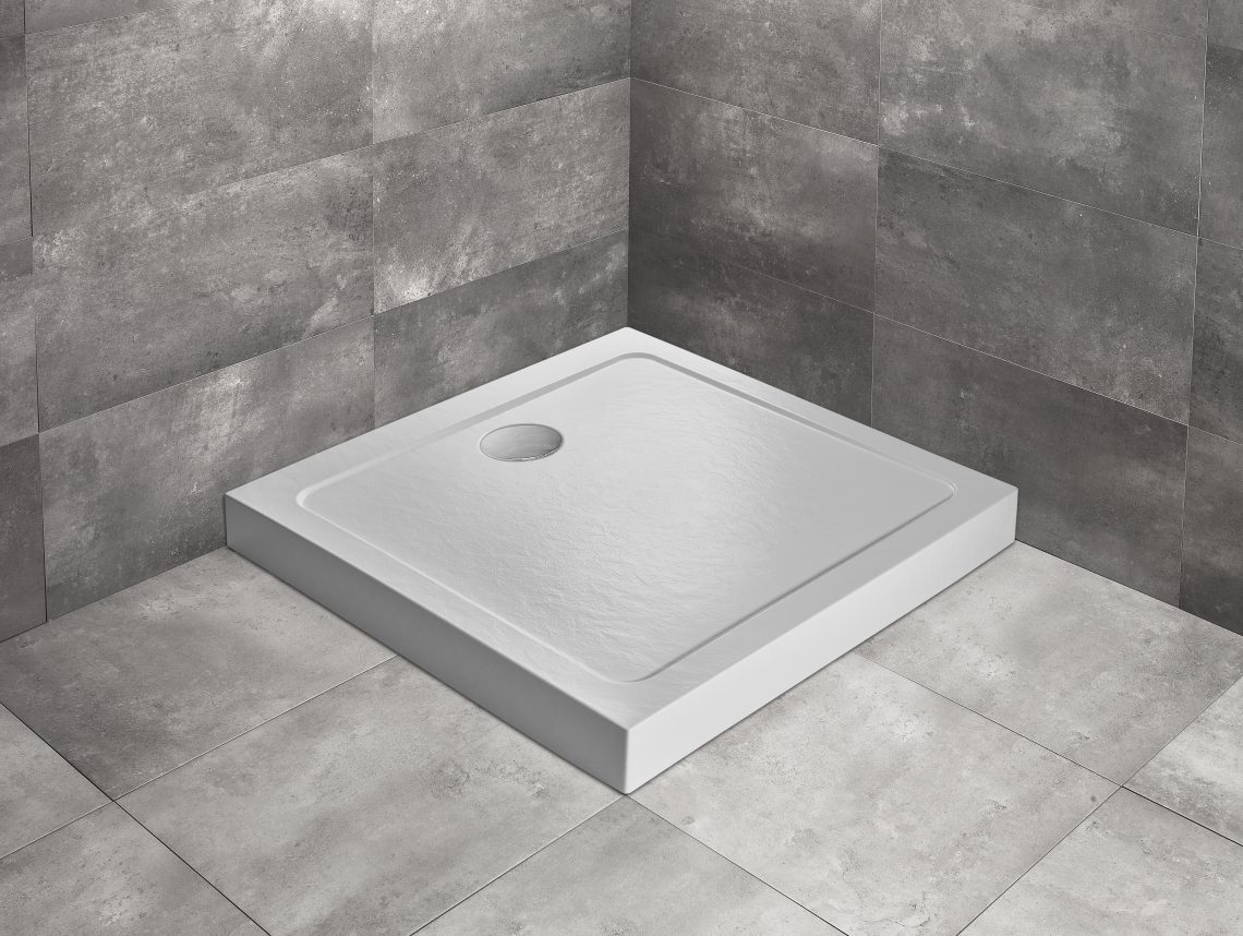 Cadita dus Radaway Doros C Piatra alba 100x100x11.5 (SDRC1010-05-04S)