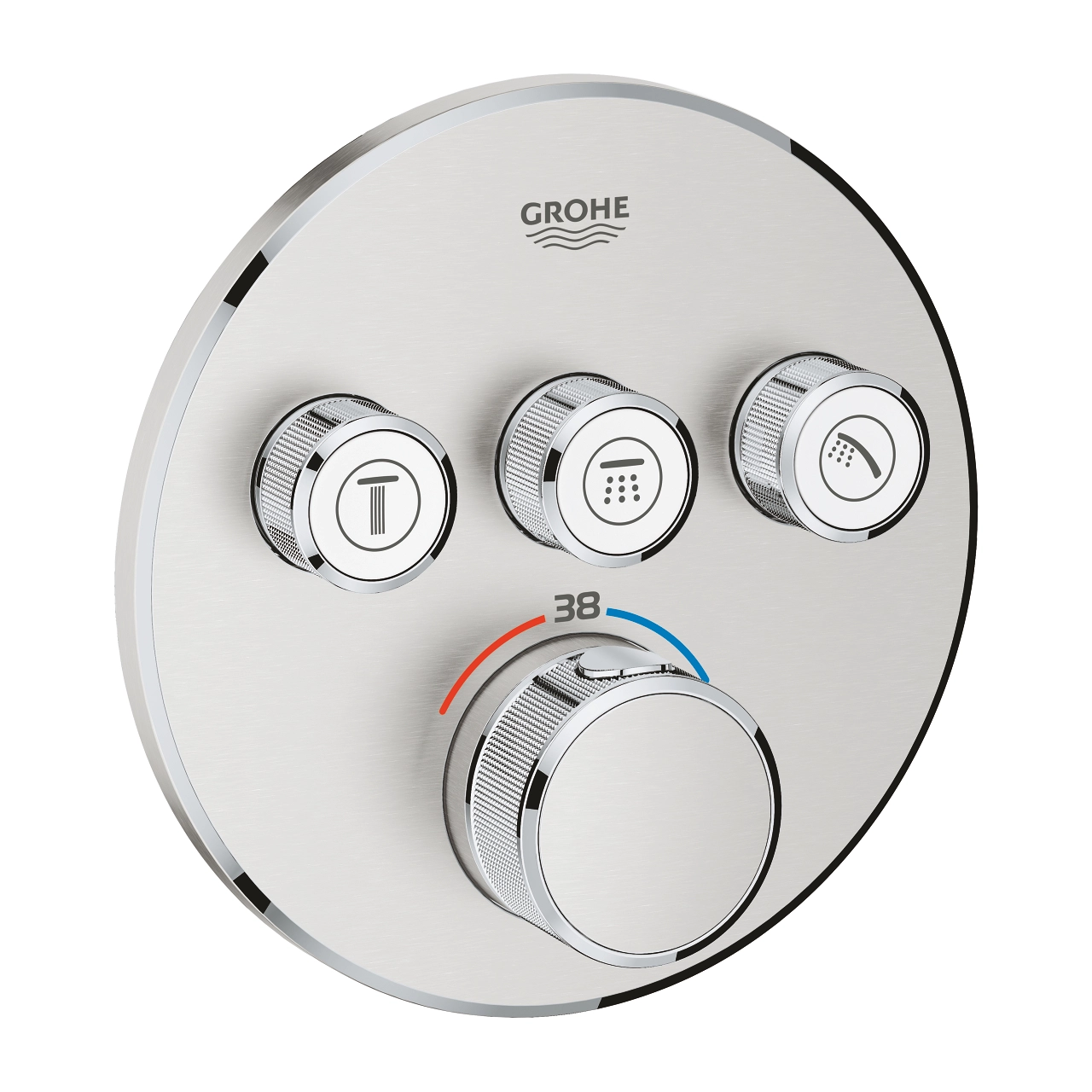 Встраиваемый термостатический смеситель для душа 3 режима Grohe GRT Smartcontrol Round SS
