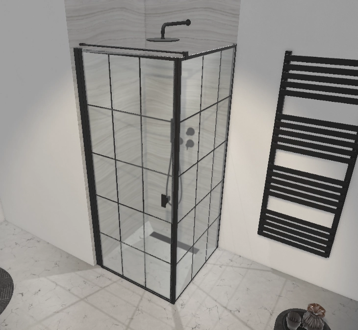 Душевая кабина Radaway Nes 8 Black KDJ I Factory 90x90 h=200 Левая — 2