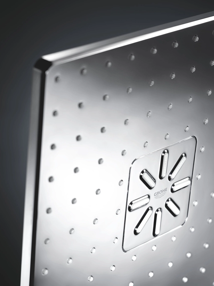 Pălărie duș (2 funcții) cu braț Grohe Rainshower SmartActive Cube 31x31 cm