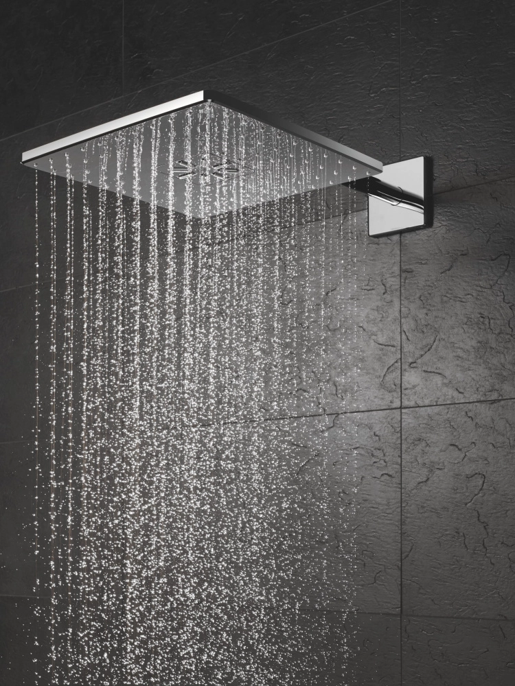 Pălărie duș (2 funcții) cu braț Grohe Rainshower SmartActive Cube 31x31 cm