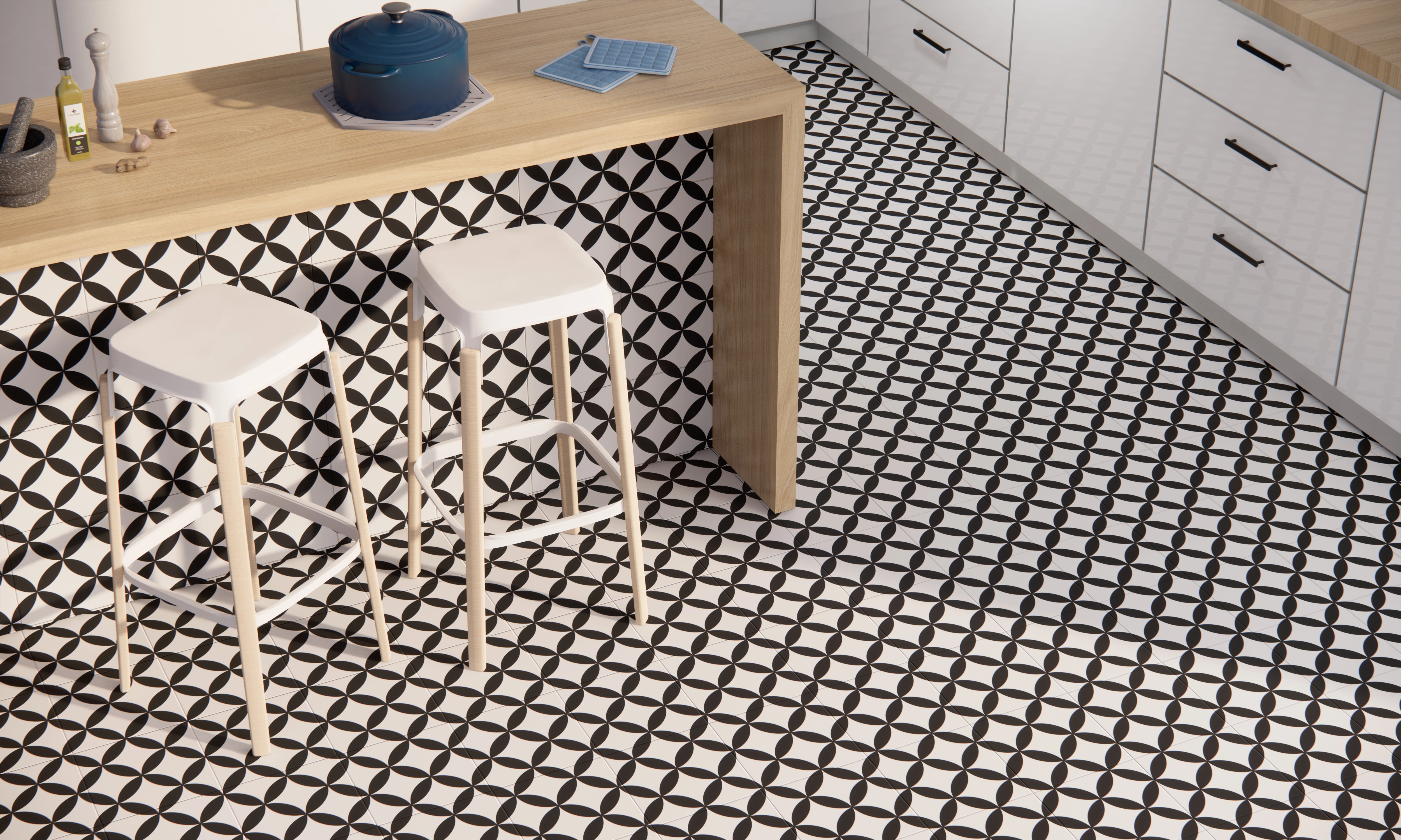PRE. CIRCLE BLACK MAT  45x45 — 2