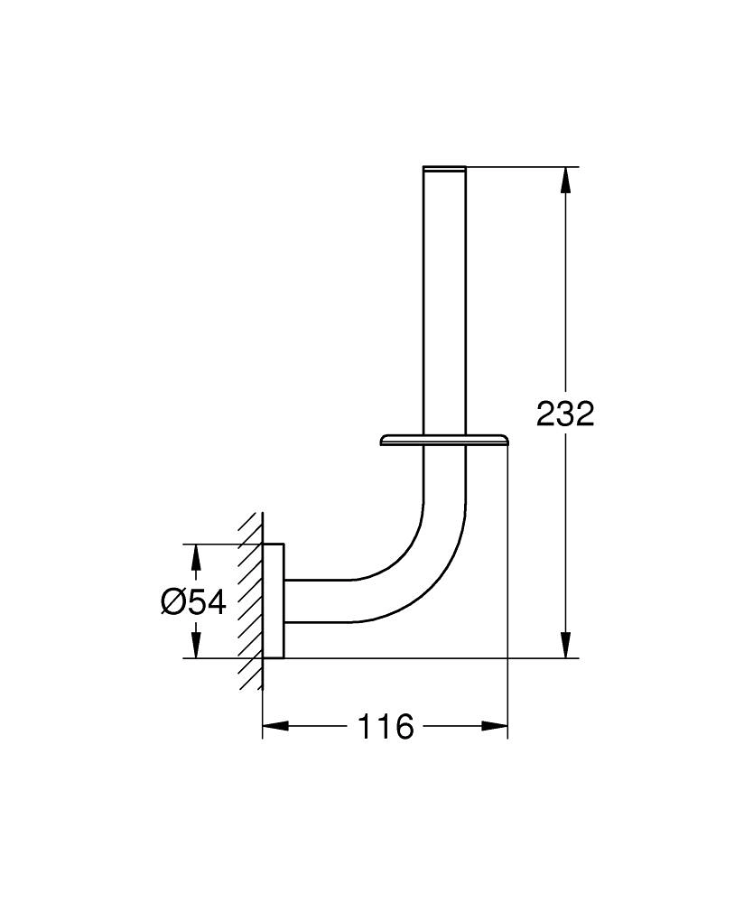 Suport hirtie igienica Grohe Essentials Brushed Hard Graphite 40385AL1 — 2